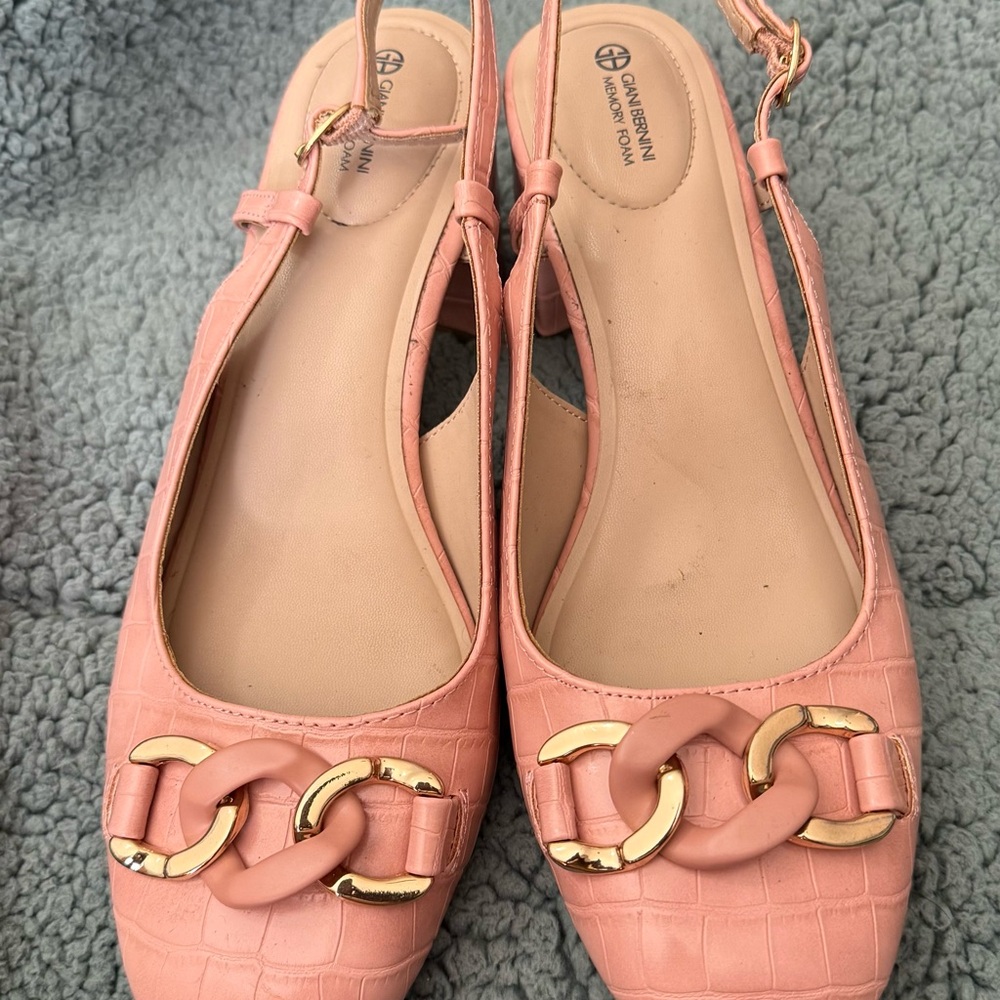 Gianni Bernini Blush Croc-Embossed Heels